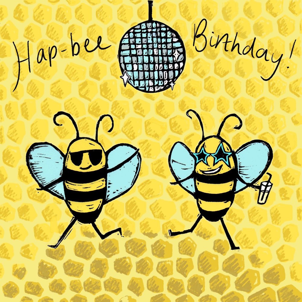 Hap-Bee Bday greeting card