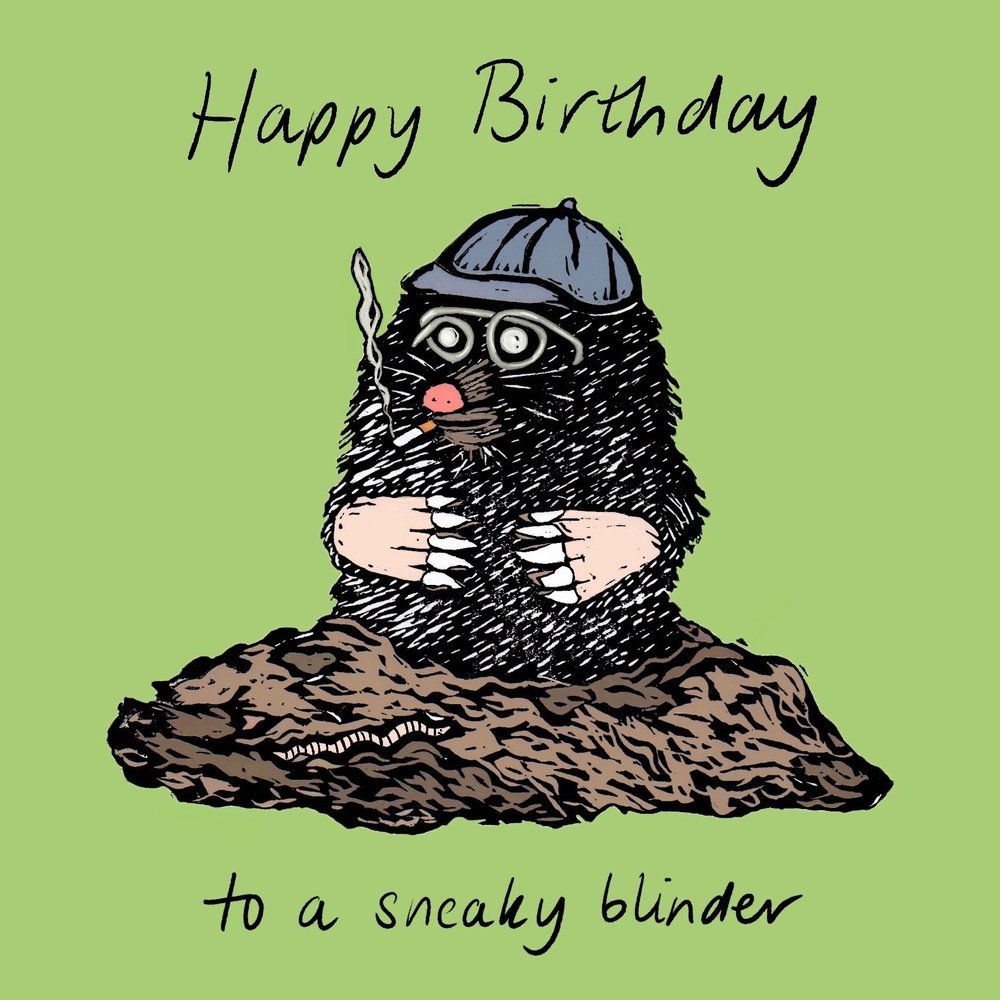 Sneaky Blinder greeting card