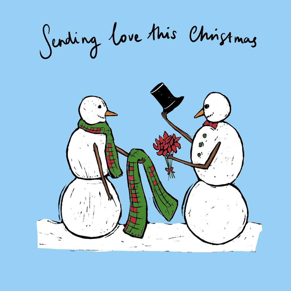 Snow People greeting card