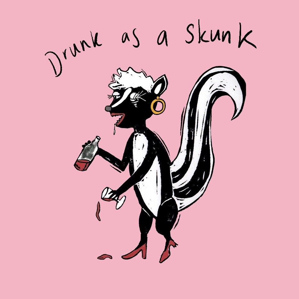Drunk as a Skunk greeting card