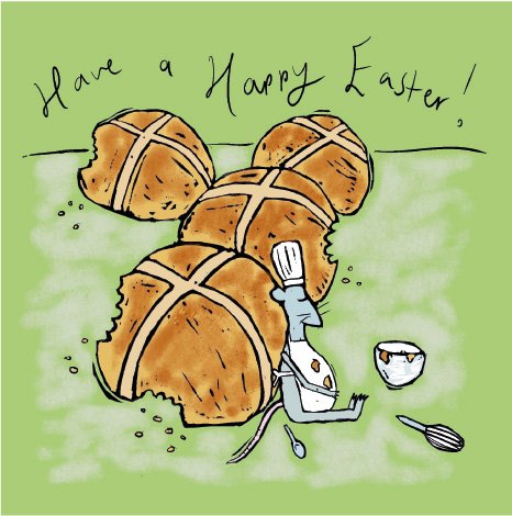 Hot Cross Mouse greeting card