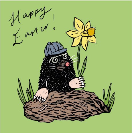 Easter Mole greeting card