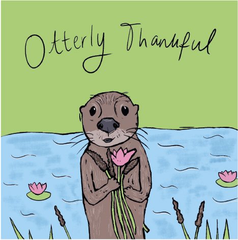 Otterly Thankful greeting card