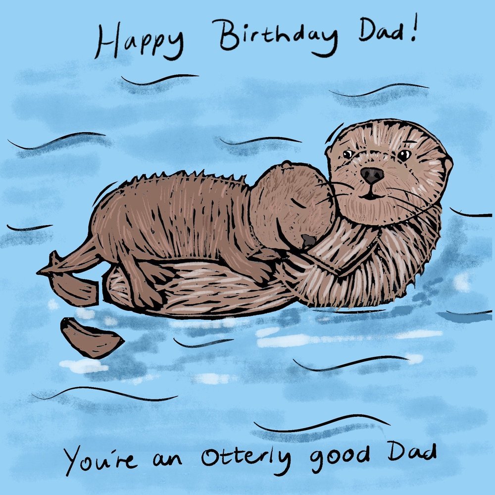 Otterly Good Dad greeting card