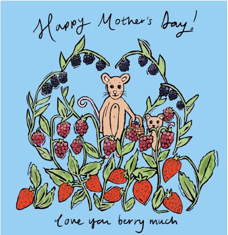 Berry's for Mum card artwork