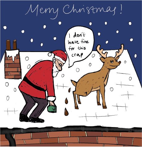 Reindeer Crap greeting card