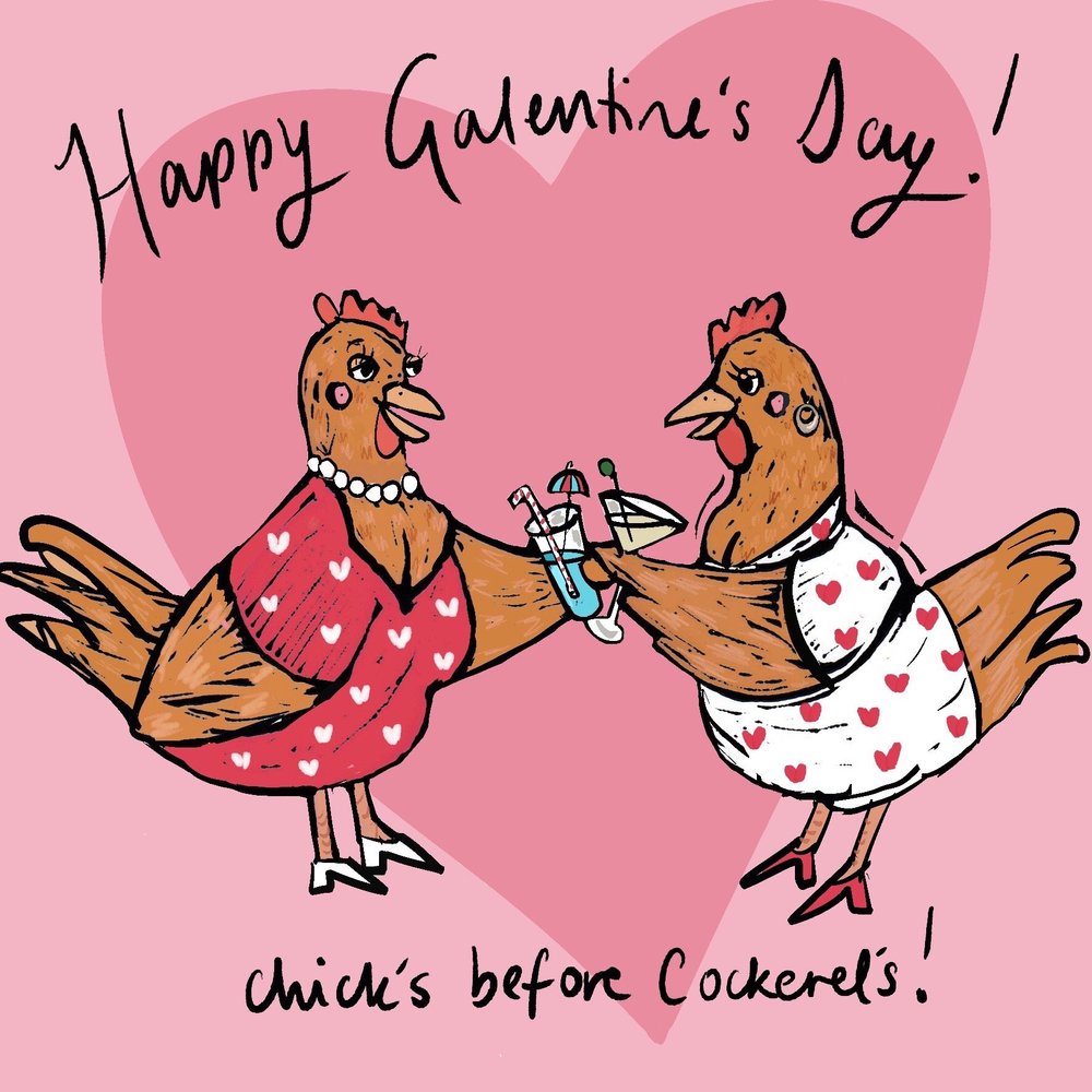 Galentine's Day greeting card