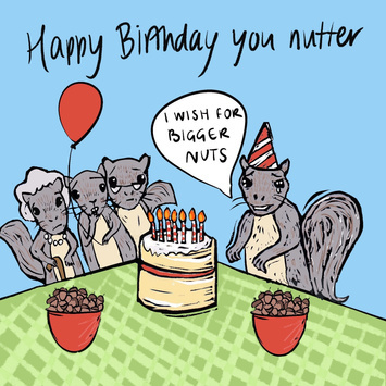 You Nutter greeting card