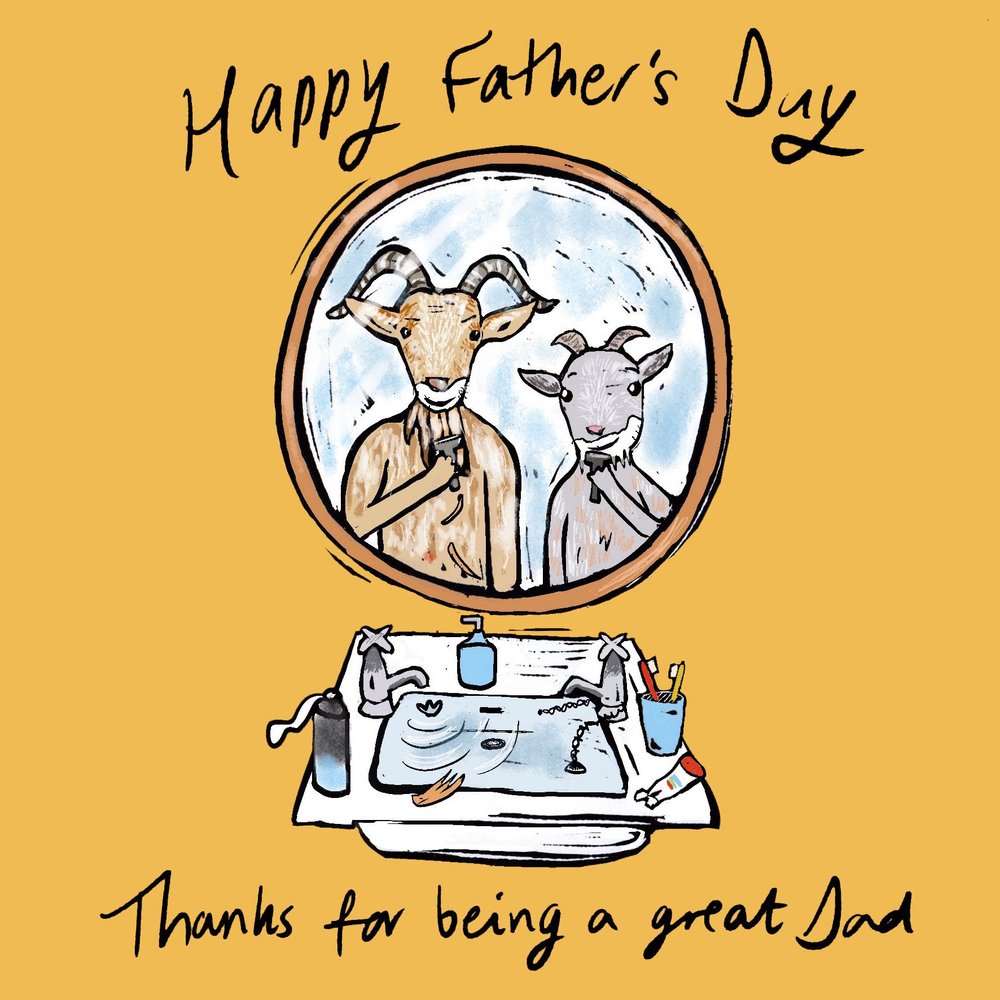 Shaving Goat greeting card