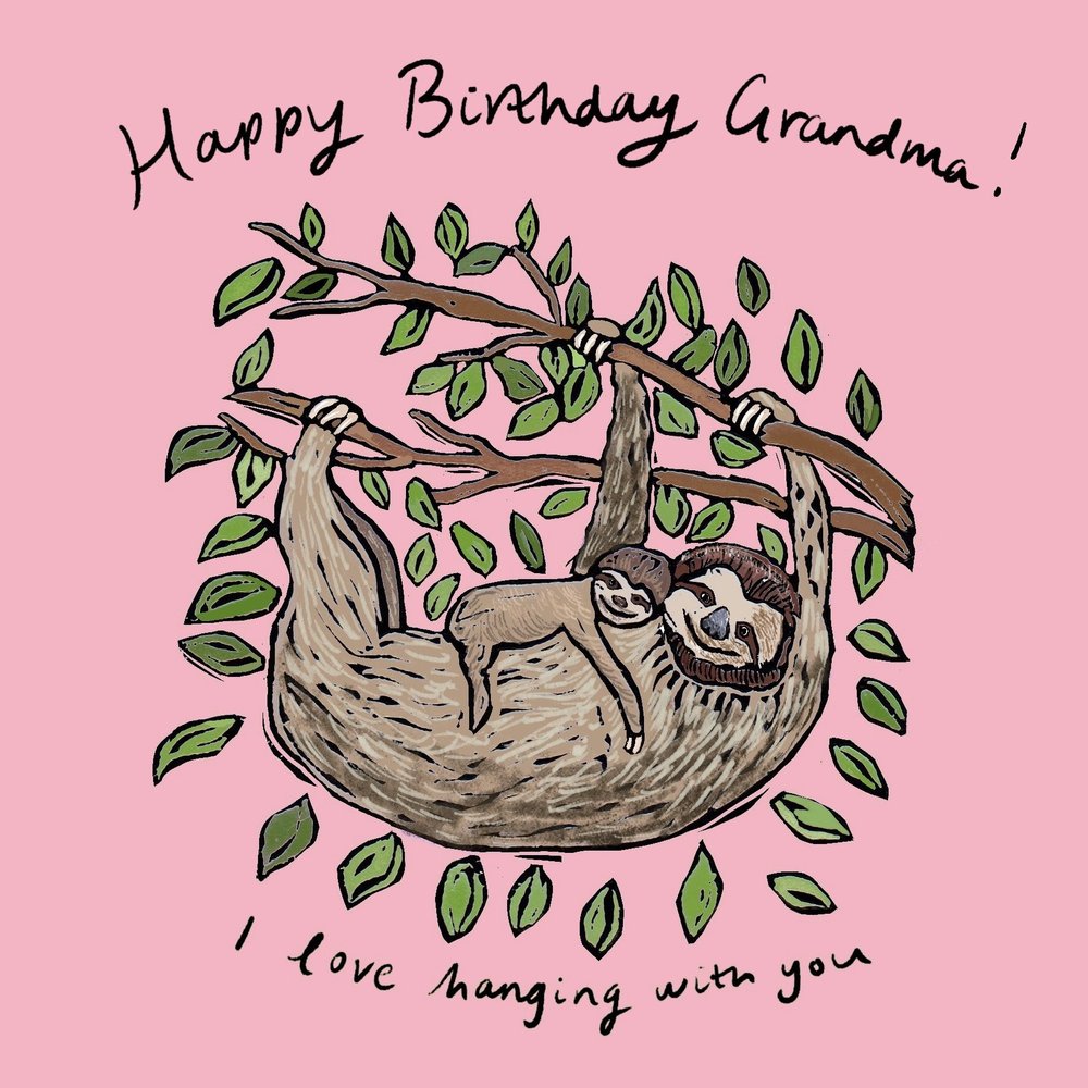 Grandma Sloth card artwork
