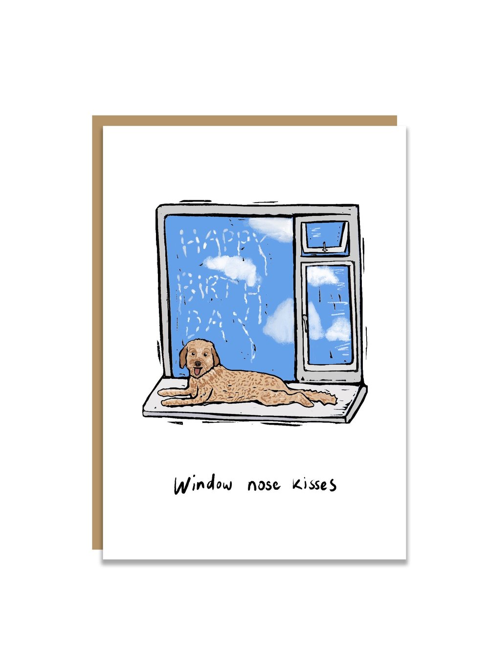 Window Nose Kisses greeting card